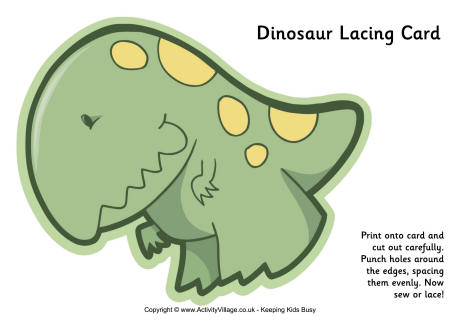Dinosaur lacing card 3