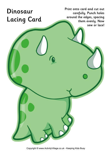 Dinosaur lacing card 4
