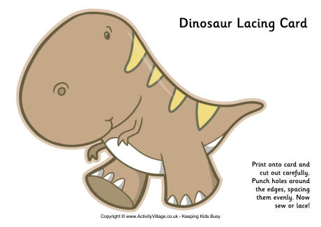 Dinosaur lacing card 5