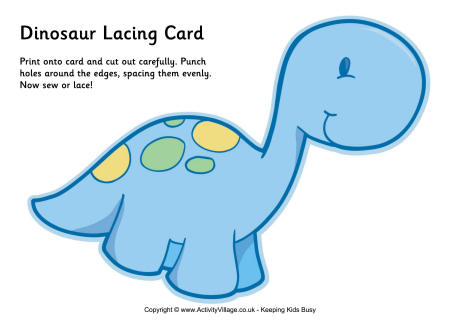 Dinosaur lacing card 6