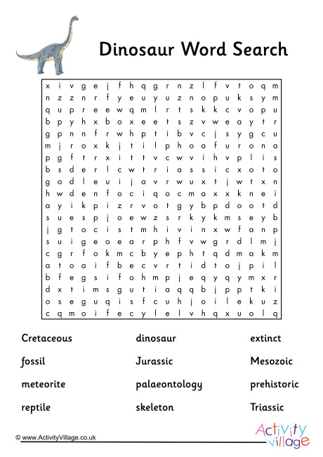 Dinosaur Word Search 2