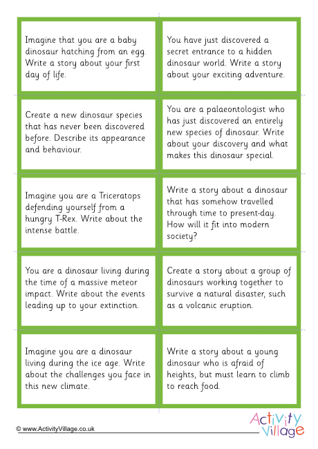 Dinosaur writing prompts - cards Dinosaur writing prompts - cards