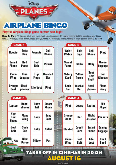 Disney Planes - bingo