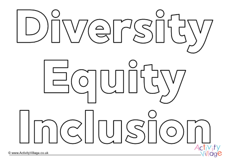 Diversity Equity Inclusion colouring page