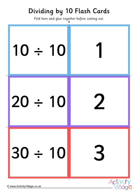 Dividing By 10 Folding Cards