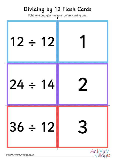 Dividing by 12 folding cards