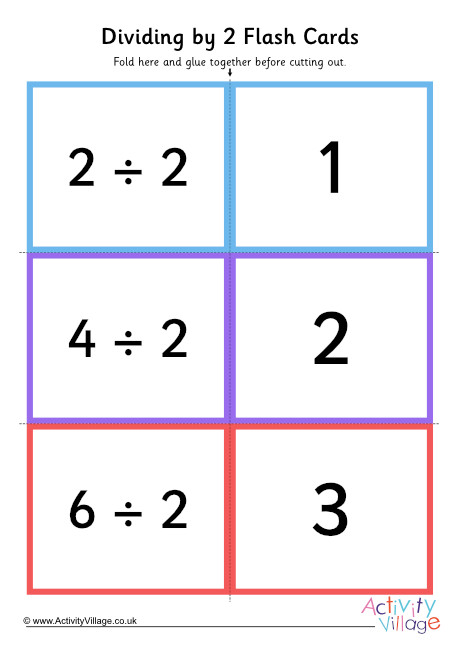 Dividing By 2 Folding Cards