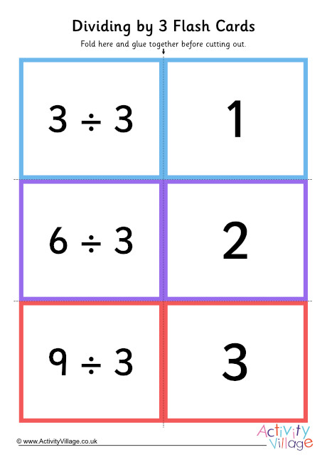 Dividing By 3 Folding Cards