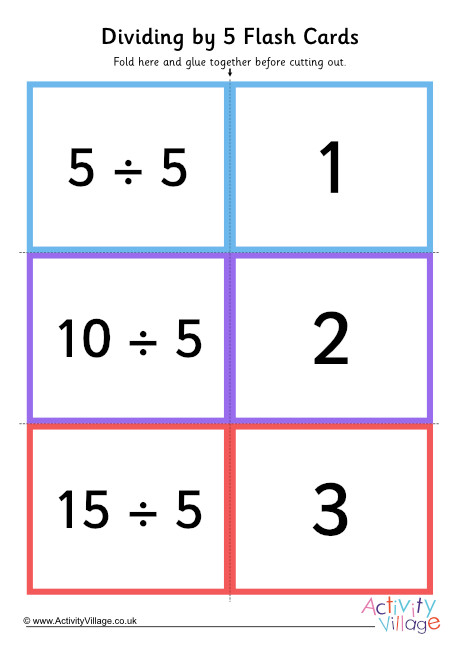 Dividing By 5 Folding Cards