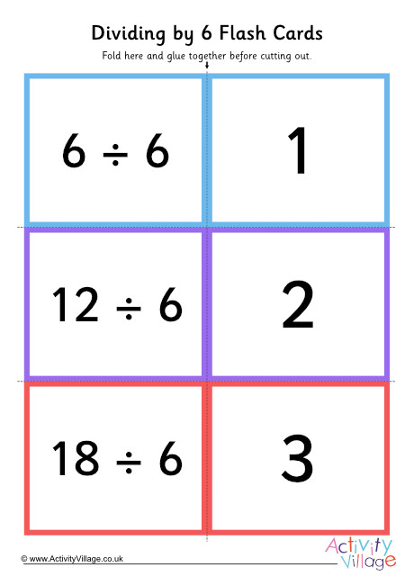 Dividing By 6 Folding Cards