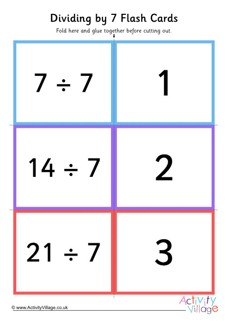 Dividing By 7 Folding Cards