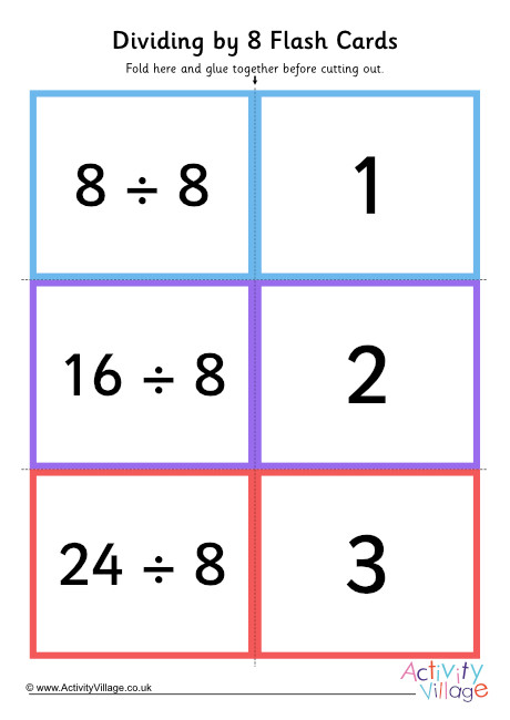 Dividing By 8 Folding Cards