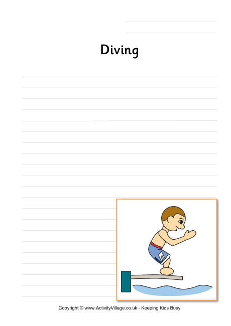 Diving writing page Diving writing page