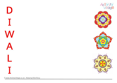 Diwali Acrostic Poem Printable