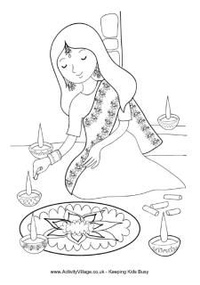 Diwali Colouring Pages