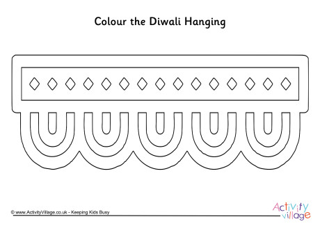 Diwali hanging colouring page 2 Diwali hanging colouring page 2