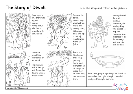 Diwali story read and colour