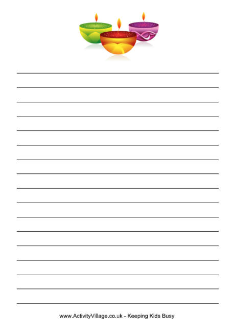 Diya writing paper