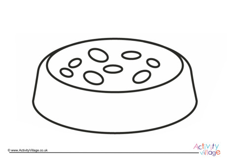 Download Dog Bowl Colouring Page
