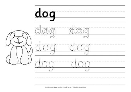 Dog handwriting worksheet Dog handwriting worksheet