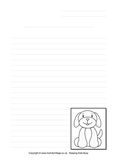 Dog writing page