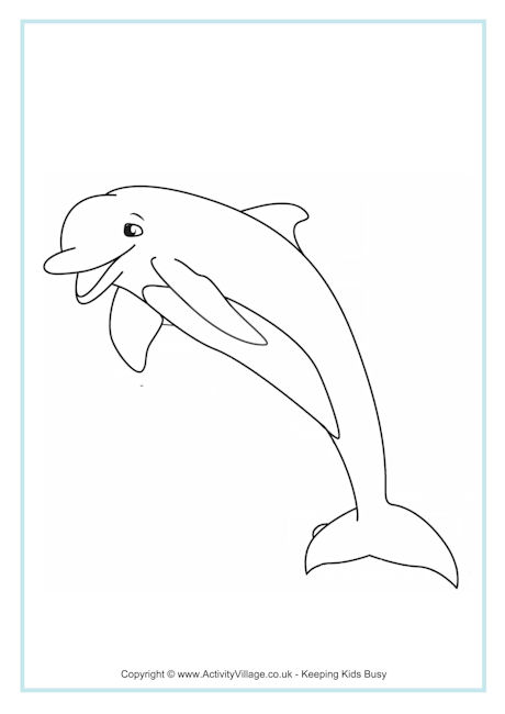 Dolphin colouring page 2
