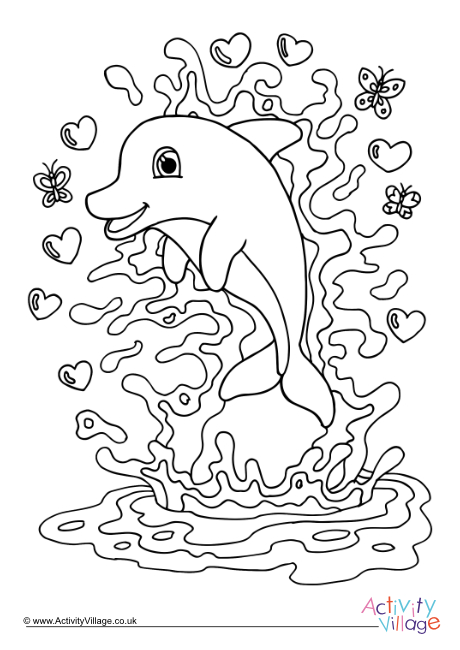 Dolphin colouring page 5 Dolphin colouring page 5