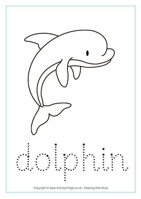 Dolphin tracing worksheet