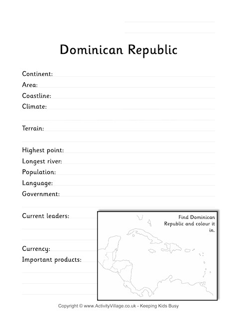 Dominican Republic Fact Worksheet