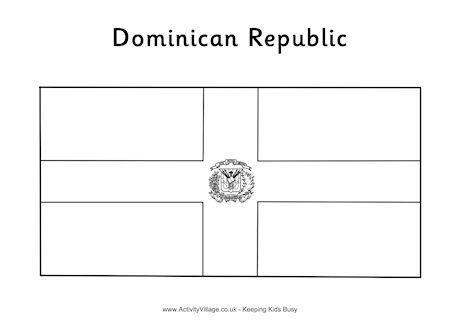 Dominican Republic Flag Colouring Page