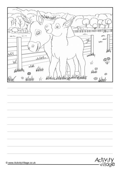 Donkeys Scene Story Paper