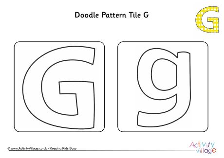 Doodle pattern tile alphabet G