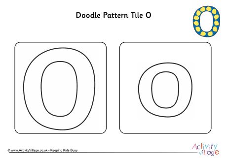 Doodle pattern tile alphabet O Doodle pattern tile alphabet O