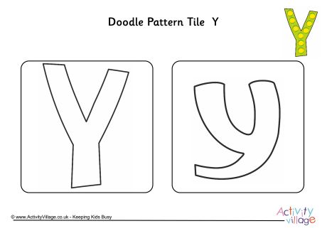 Doodle pattern tile alphabet Y