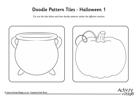 Doodle pattern tiles - Halloween 1 Doodle pattern tiles - Halloween 1