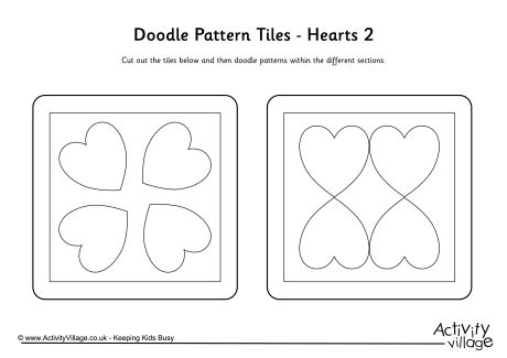 Doodle pattern tiles - hearts 2 Doodle pattern tiles - hearts 2