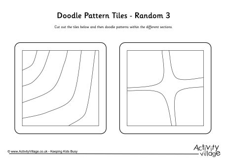 Doodle pattern tiles - random 3