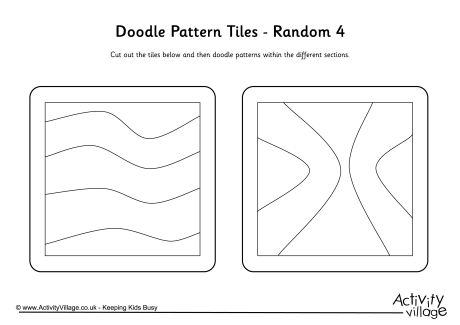 Doodle pattern tiles - random 4