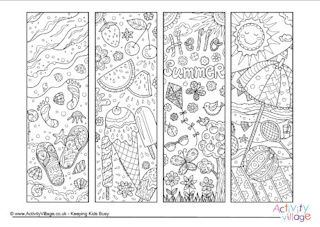 Doodly Colouring Bookmarks