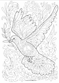 Dove Colouring Pages