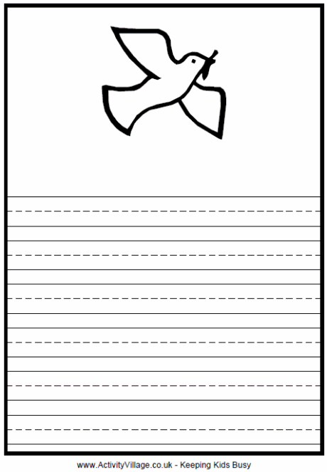 Dove of Peace writing frame Dove of Peace writing frame