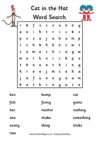 Dr Seuss Word Searches