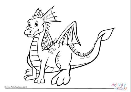 Dragon colouring page 5