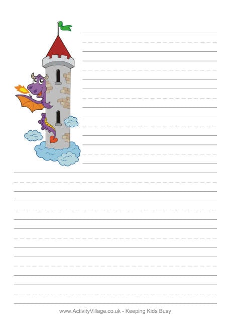 Dragon tower writing paper