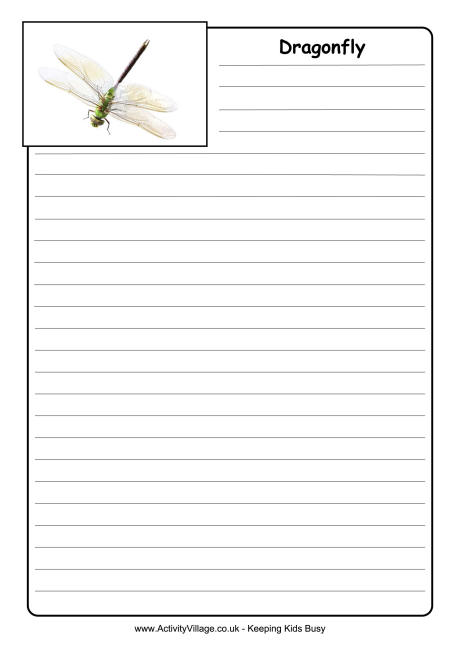 Dragonfly notebooking page
