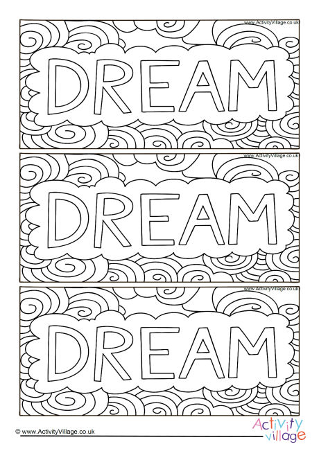 Dream colouring bookmarks Dream colouring bookmarks