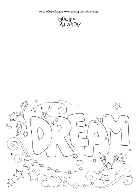Dream Word Colouring Card