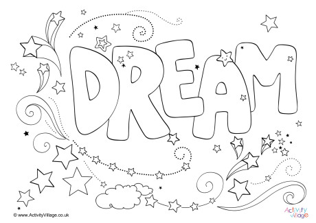 Dream Word Colouring Page
