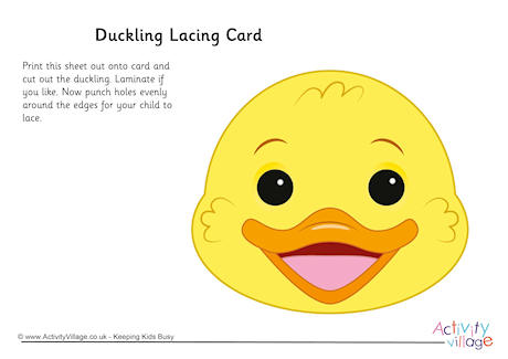 Duckling Lacing Card 2 Duckling Lacing Card 2