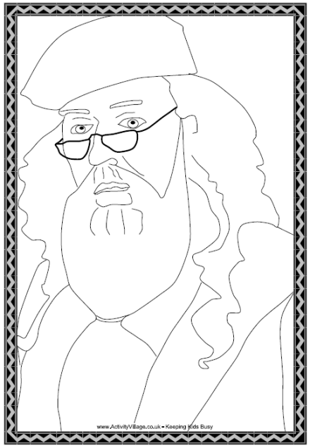 Dumbledore colouring page